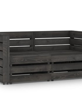 VidaXL Tuinbank 2-zits grijs geïmpregneerd grenenhout
