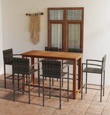 VidaXL 7-delige Tuinbarset grijs