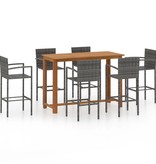 VidaXL 7-delige Tuinbarset grijs