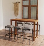 VidaXL 7-delige Tuinbarset met kussens grijs