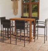 VidaXL 7-delige Tuinbarset grijs