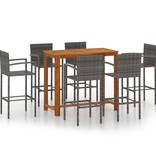 VidaXL 7-delige Tuinbarset grijs