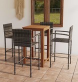 VidaXL 5-delige Tuinbarset grijs