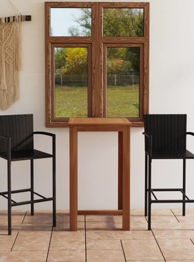 VidaXL 3-delige Tuinbarset zwart