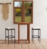 VidaXL 3-delige Tuinbarset met kussens zwart