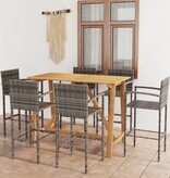 VidaXL 7-delige Tuinbarset grijs