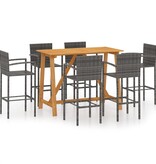 VidaXL 7-delige Tuinbarset grijs