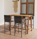 VidaXL 5-delige Tuinbarset grijs