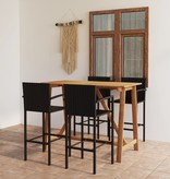 VidaXL 5-delige Tuinbarset zwart