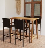 VidaXL 5-delige Tuinbarset bruin