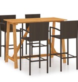 VidaXL 5-delige Tuinbarset bruin