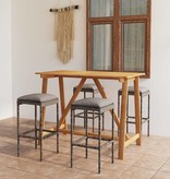 VidaXL 5-delige Tuinbarset met kussens grijs