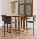 VidaXL 5-delige Tuinbarset grijs