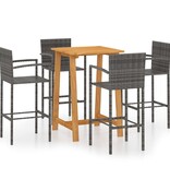 VidaXL 5-delige Tuinbarset grijs