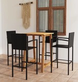 VidaXL 5-delige Tuinbarset zwart