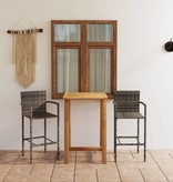 VidaXL 3-delige Tuinbarset grijs