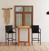 VidaXL 3-delige Tuinbarset zwart