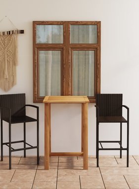 VidaXL 3-delige Tuinbarset bruin