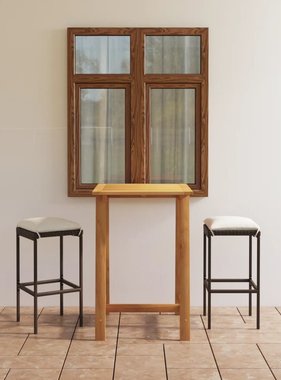 VidaXL 3-delige Tuinbarset met kussens bruin