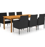 VidaXL 7-delige Tuinset zwart