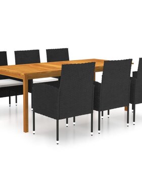 VidaXL 7-delige Tuinset zwart
