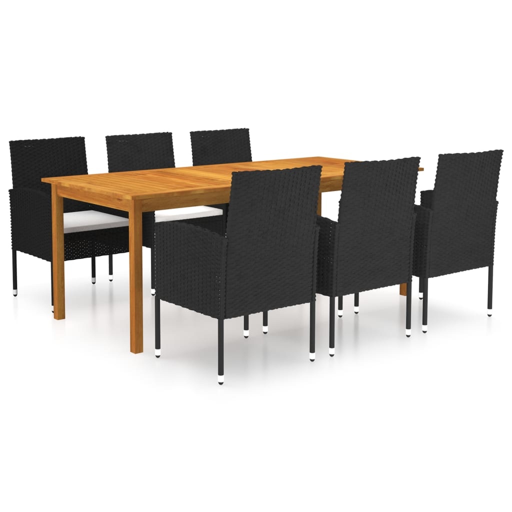 VidaXL 7-delige Tuinset zwart
