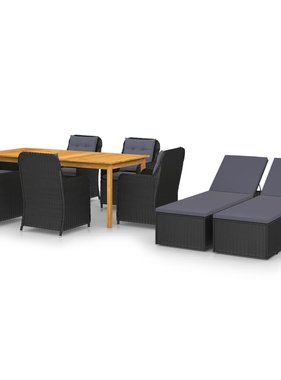 VidaXL 9-delige Tuinset zwart