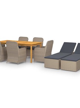 VidaXL 9-delige Tuinset bruin