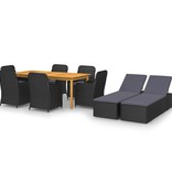VidaXL 9-delige Tuinset zwart