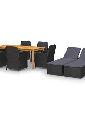 VidaXL 9-delige Tuinset zwart