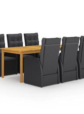 VidaXL 7-delige Tuinset zwart
