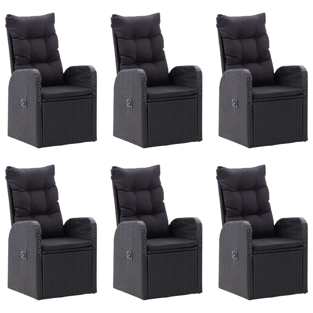 VidaXL 7-delige Tuinset zwart