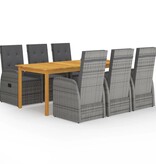 VidaXL 7-delige Tuinset grijs