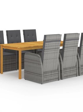 VidaXL 7-delige Tuinset grijs