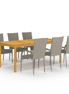 VidaXL 7-delige Tuinset grijs