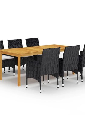 VidaXL 7-delige Tuinset zwart