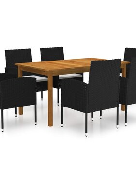 VidaXL 7-delige Tuinset zwart