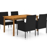 VidaXL 5-delige Tuinset zwart