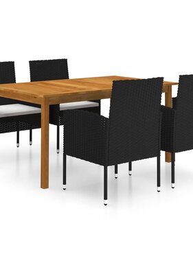 VidaXL 5-delige Tuinset zwart