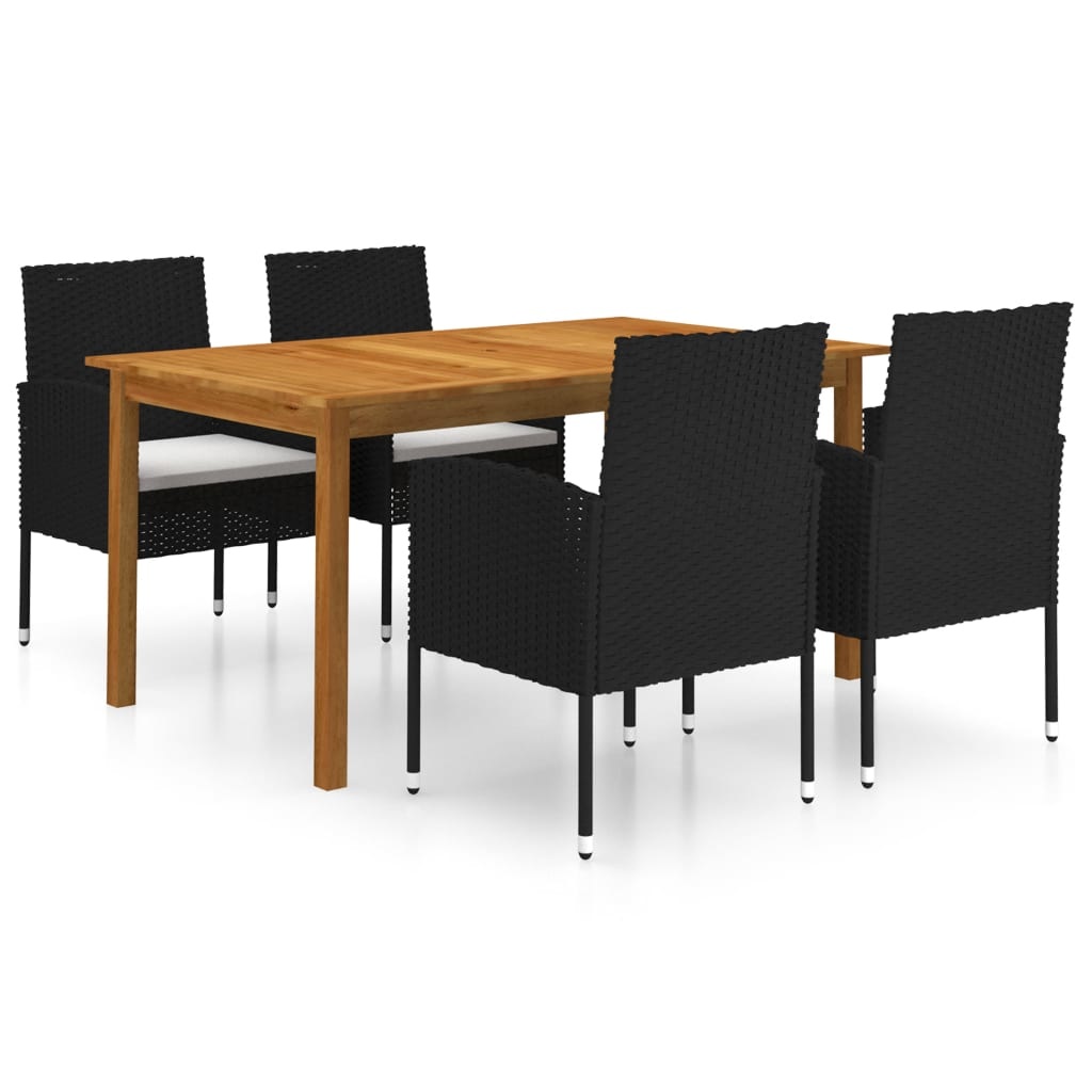 VidaXL 5-delige Tuinset zwart