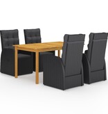 VidaXL 5-delige Tuinset zwart