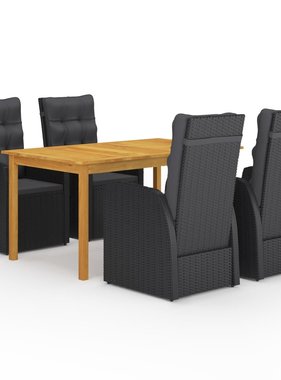VidaXL 5-delige Tuinset zwart