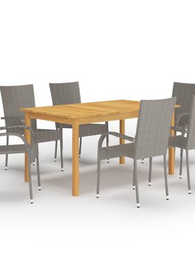 VidaXL 7-delige Tuinset grijs