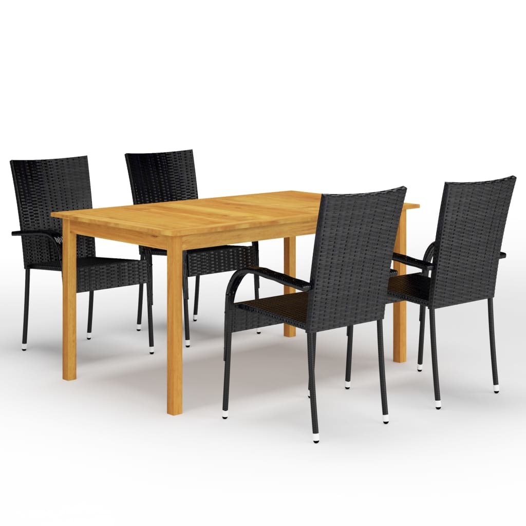 VidaXL 5-delige Tuinset zwart