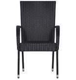 VidaXL 5-delige Tuinset zwart