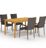 VidaXL 5-delige Tuinset bruin
