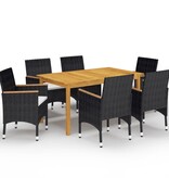 VidaXL 7-delige Tuinset zwart