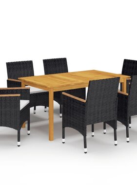 VidaXL 7-delige Tuinset zwart