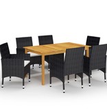 VidaXL 7-delige Tuinset zwart