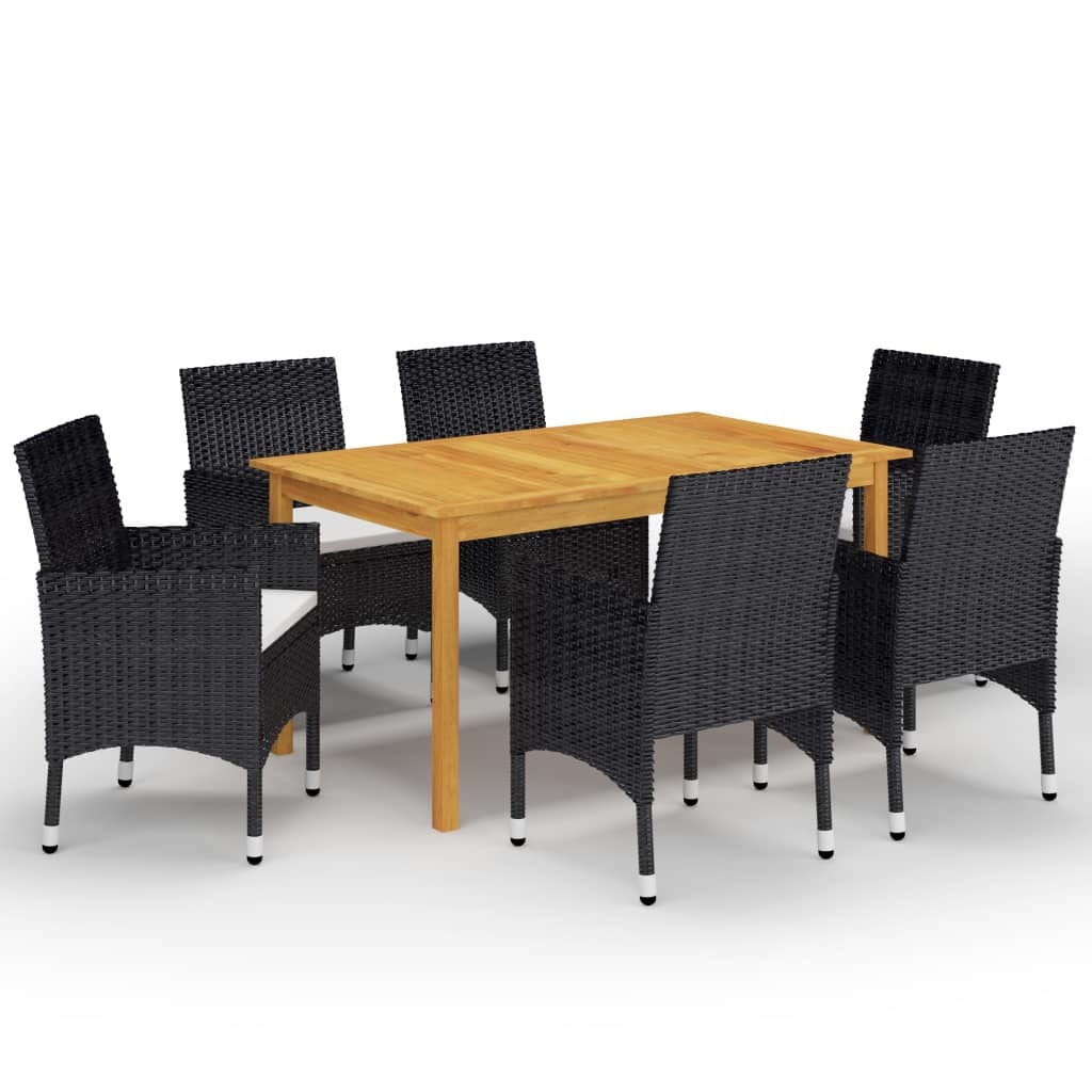VidaXL 7-delige Tuinset zwart